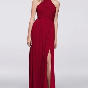 Apple Red lace bridesmaid/ prom dress size 2